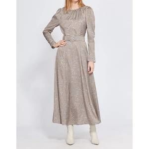 NEW EOLA long sleeve maxi dress in beige